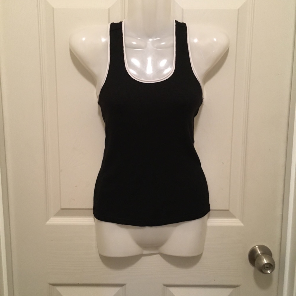 EXPRESS Racerback Tank Black White Trim M